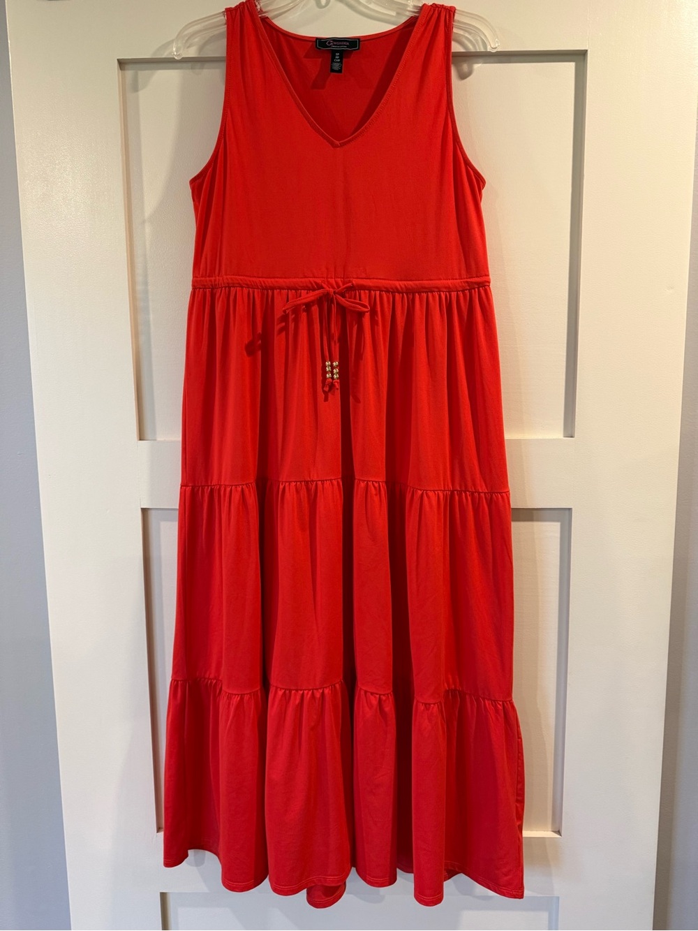 C Wonder Orange Sleeveless Tiered Maxi Dress